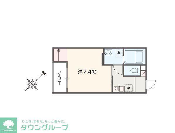 MELLAS新狭山III(1K/3階)の間取り写真