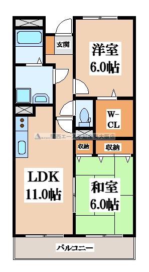 フィールドパークI番館(2LDK/1階)の間取り写真