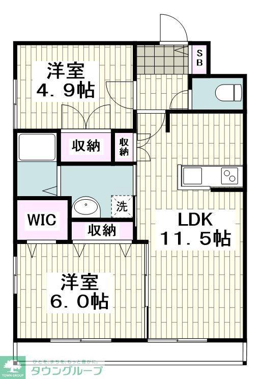 エステート東戸塚(2LDK/1階)の間取り写真