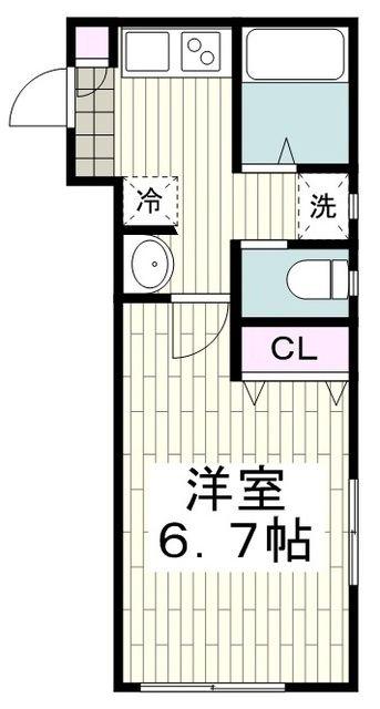 サンシエスタ西谷II(1K/1階)の間取り写真