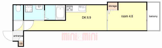 クレアール塚口I(1DK/1階)の間取り写真
