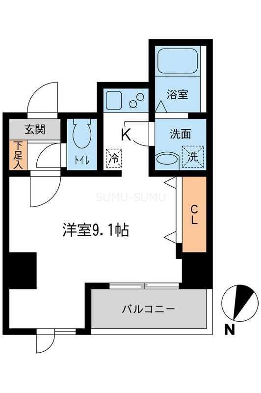 アテッサ吉野町(1K/7階)の間取り写真