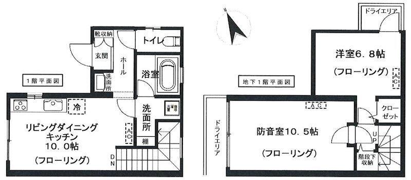 N SQUARE(2LDK/B1階)の間取り写真