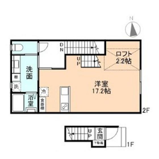 ル・アンジュ長江 B棟(ワンルーム/2階)の間取り写真