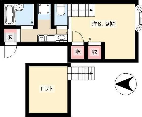 ションテ ファオン大野木(1K/2階)の間取り写真