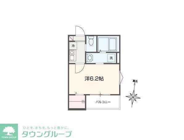 MELLAS淵野辺V(1K/1階)の間取り写真