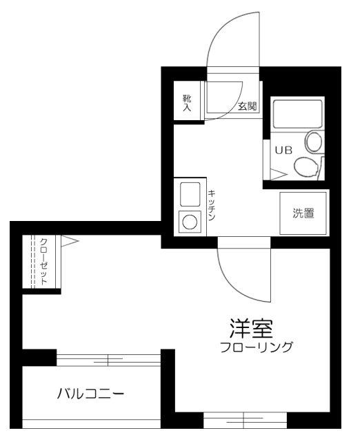 プレール明大前(1K/1階)の間取り写真