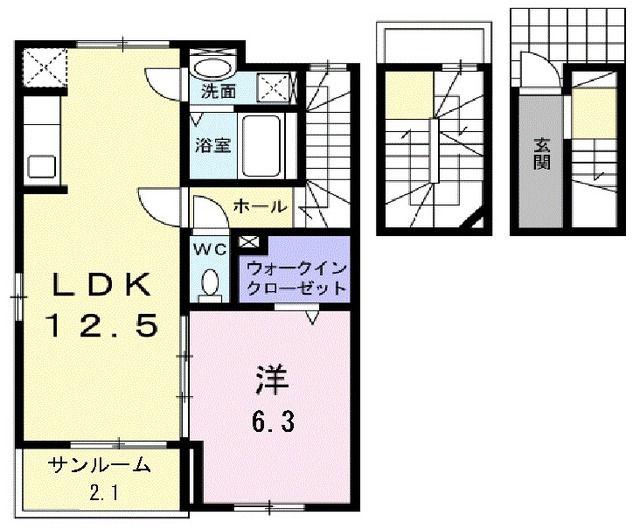 ルミエール コート(1LDK/3階)の間取り写真