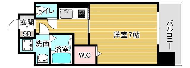 レオンヴァリエ大阪ベイシティII(1K/3階)の間取り写真