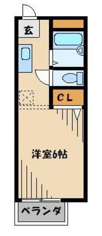 サンコーポ藍蓼(1K/1階)の間取り写真