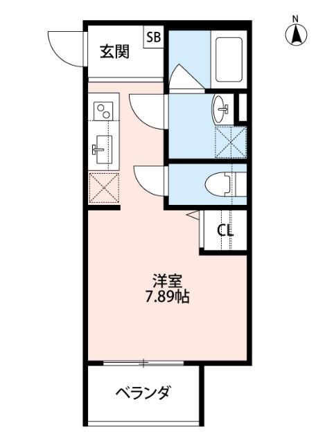 ASSO鴻池(ワンルーム/2階)の間取り写真