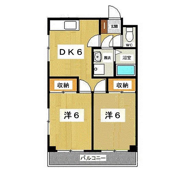 グレイス原宿II(2DK/1階)の間取り写真