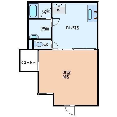 クレアールM(1DK/3階)の間取り写真