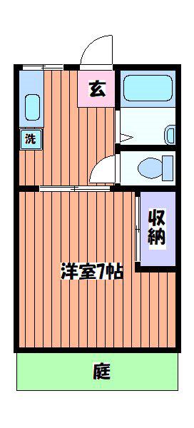 サンハイツ I(1K/1階)の間取り写真