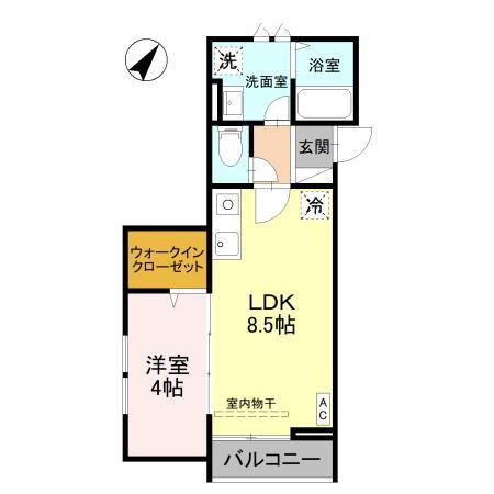 MARRIOTT(1LDK/3階)の間取り写真