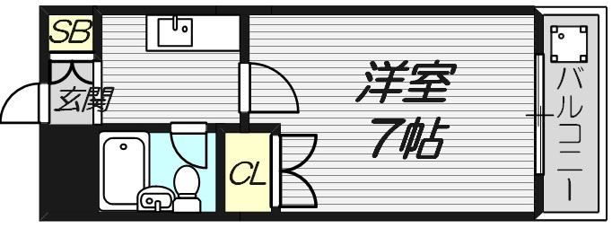 ベストレジデンス瓢箪山 II(1K/2階)の間取り写真