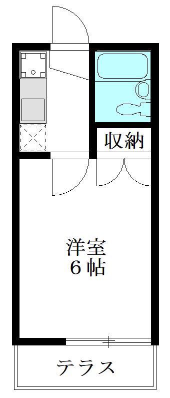 小俣ハウス(1K/1階)の間取り写真