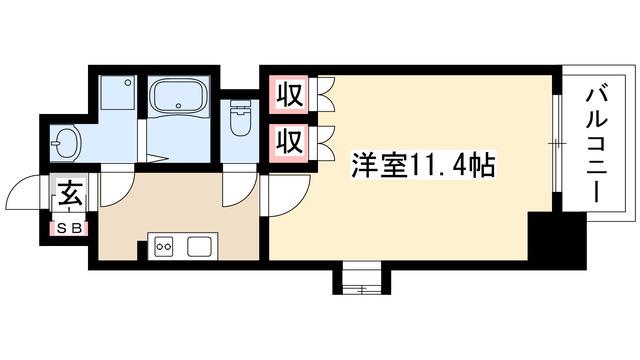クピットガーデン千代田(1K/10階)の間取り写真
