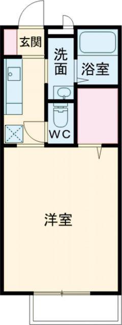 ハオスティア北脇B(1K/1階)の間取り写真