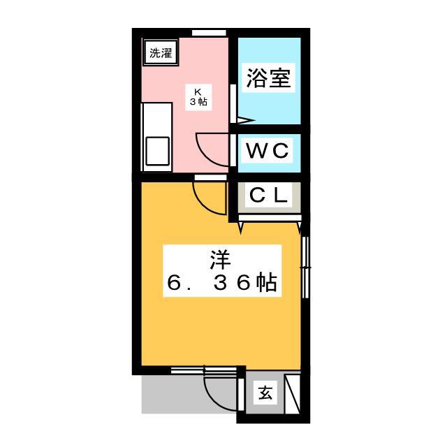 フローラ東小岩(1K/1階)の間取り写真