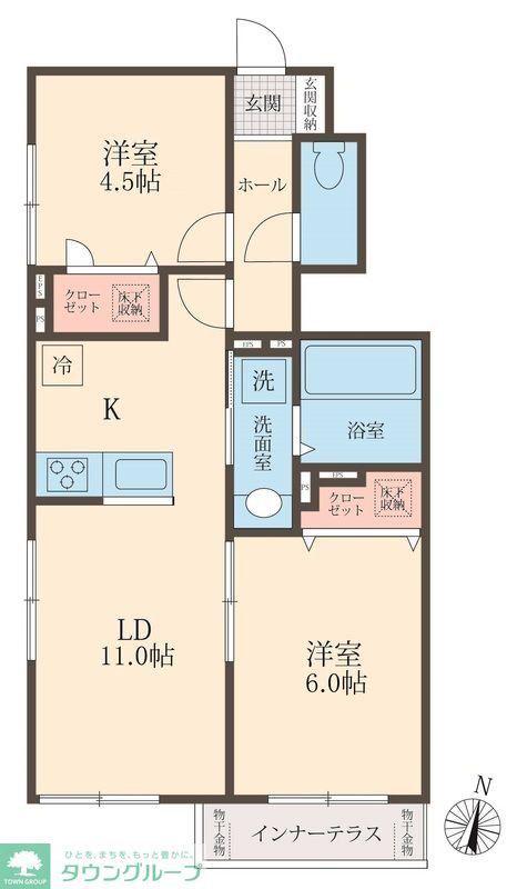 LINERA I(2LDK/1階)の間取り写真