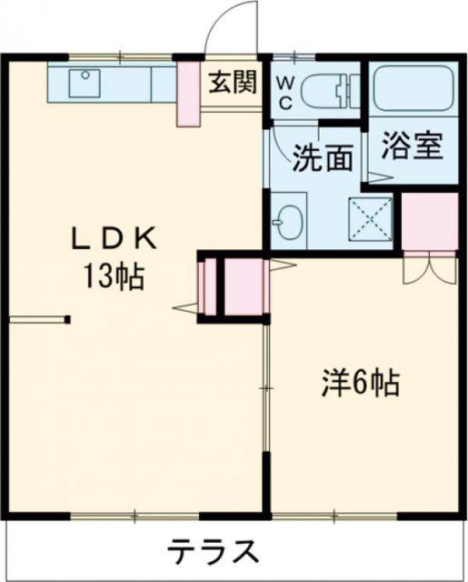 クレードルハウス(1LDK/1階)の間取り写真
