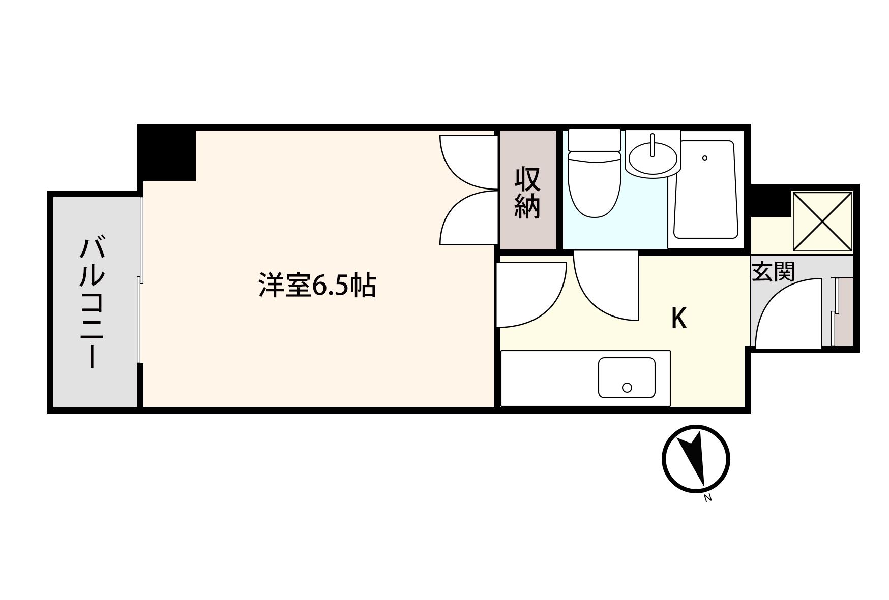アシスト第3富山マンション(1K/4階)の間取り写真