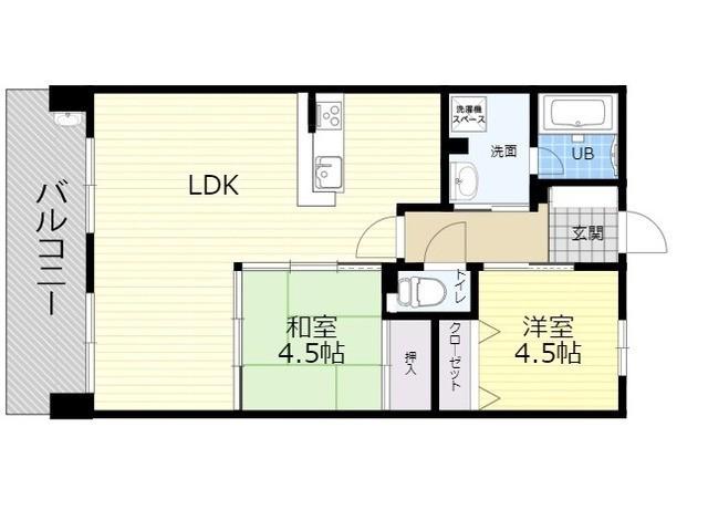 グランスカイ駅南(2LDK/5階)の間取り写真