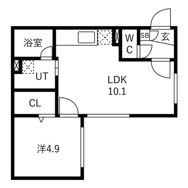 FODERA IMPERIAL24軒(1LDK/3階)の間取り写真