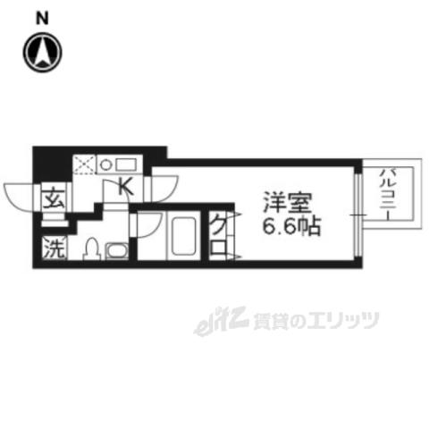 プレサンスNEO京都烏丸(1K/8階)の間取り写真