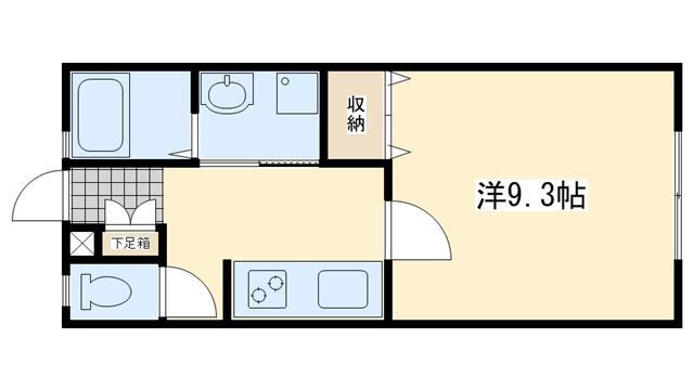 GREEN GABLES 華里(1K/1階)の間取り写真