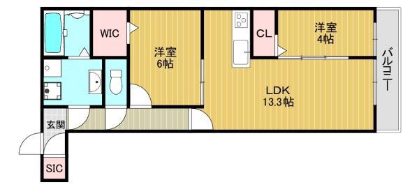 D-ROOM平野本町5丁目PJ(2LDK/1階)の間取り写真