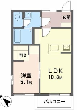 フレグランスハッピーTEN(1LDK/1階)の間取り写真