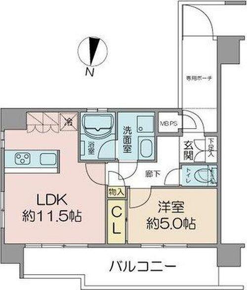 ミオカステーロ横濱吉野町ステーションフロント(1LDK/5階)の間取り写真