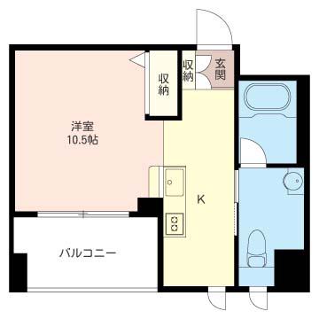 リオフレンテ(ワンルーム/6階)の間取り写真