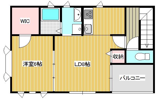ラフィーネ(1LDK/2階)の間取り写真
