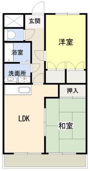 FTヴィラ本牧A棟(2LDK/2階)の間取り写真