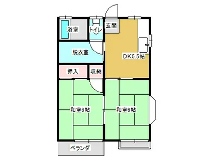 サヴォイコート(2DK/2階)の間取り写真