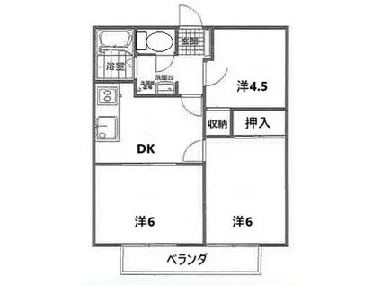 コーポサンフラワーA(3DK/2階)の間取り写真