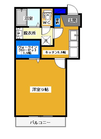 ボナペティ(1K/1階)の間取り写真