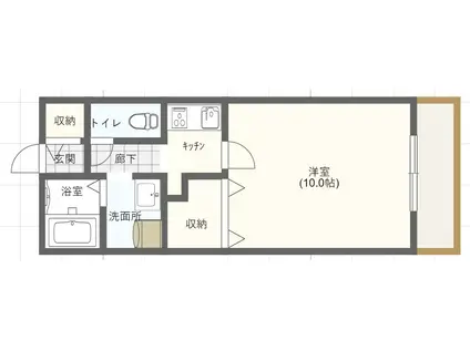 ヤマト21(1K/1階)の間取り写真