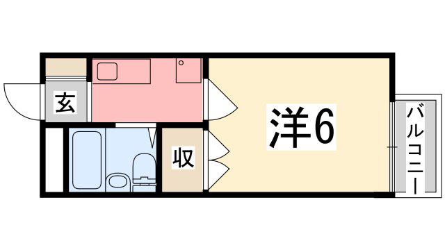 ノーブル青山I(1K/1階)の間取り写真