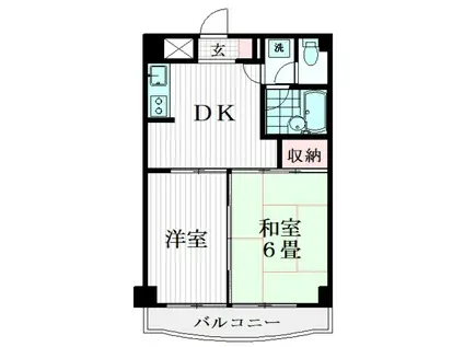 レヂオンス花小金井パートII(2DK/2階)の間取り写真