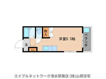 ファミール明(ワンルーム/2階)の間取り写真