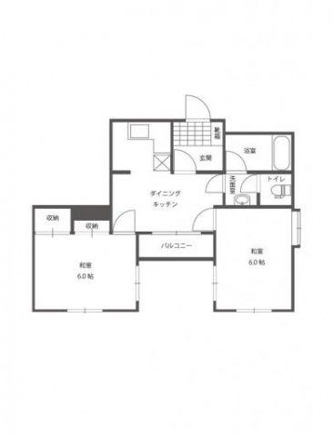 シャインブライト桑田(2DK/4階)の間取り写真