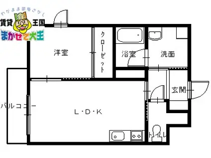 MODERN PALAZZO出雲(1LDK/3階)の間取り写真