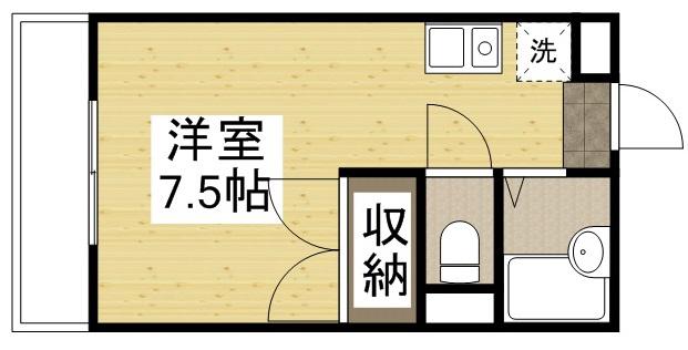 ソレイユ(ワンルーム/2階)の間取り写真