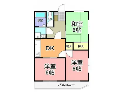 サングレイス(3DK/4階)の間取り写真