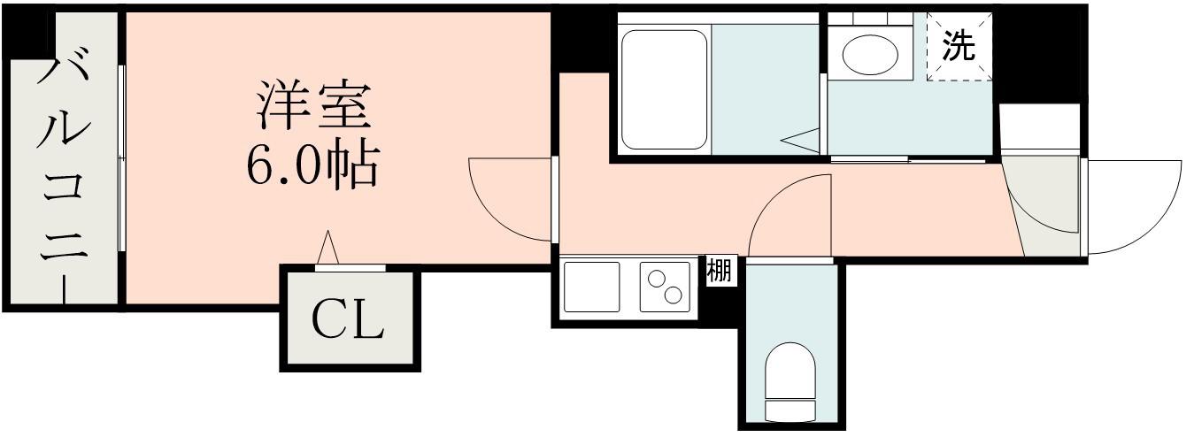 SーRESIDENCE鴨池PRIMO(1K/4階)の間取り写真