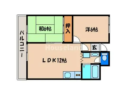 サテンサ堀久(1LDK/4階)の間取り写真